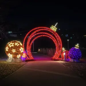 Motivo espositivo di natale con motivo a led personalizzato decorazione leggera natale luci natalizie giganti all'aperto