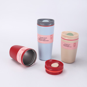 Vasos de viaje personalizados de 12oz/20oz, tazas de café de acero inoxidable de doble pared, a prueba de fugas, con pajita y tapa, libres de BPA. - Product Image 3