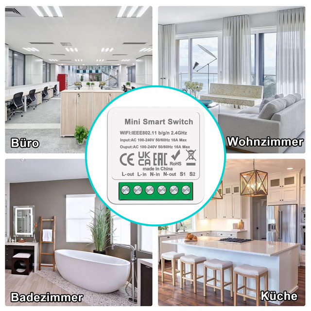 Touchmi TUYA 16A Wifi Neutral Universal DIY Module Automation Solution Smart Home  Mini Smart Switch Modul