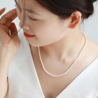 Collier de perles d'eau douce naturelles fines pour femmes, été, argent sterling 925, collier à perles, chaîne de clavicule, bijoux