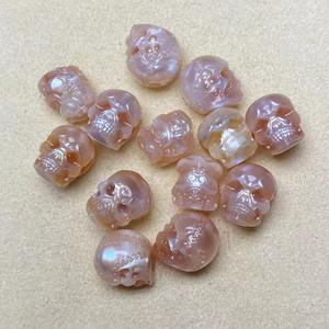 Calavera 7-9mm Perlas talladas Color natural Perlas sueltas de agua dulce para la fabricación de joyas DlYJewelry - Product Image 1