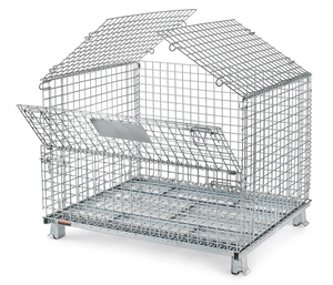 Zhongcang Wholesale Mesh Roll Racking Steel <strong>Cage</strong> Forklift <strong>Stacking</strong> Container Lockable Doors Industrial Storage <strong>Cage</strong> 1000kg - Product Image 2
