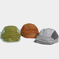 Casquette de baseball unisexe à blocs de couleur et patchwork, séchage rapide, imperméable, en nylon, à bord souple, réglable, non structurée, style camper, pour la course à pied