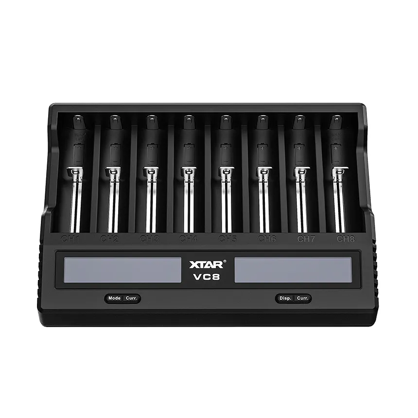 8 Slots XTAR VC8 18650 charger QC3.0 quick charge 3A battery charger for NiMH NiCD Li-ion batteries