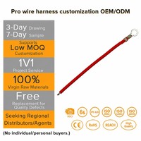 كابل بطارية نحاسي مطلي بالقصدير عيار 10 AWG شديد التحمل من PTFE/PBT، سلك لحام 1/0، طرف توصيل حلقي لتجميع أسلاك إمداد الطاقة