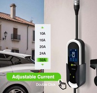 Chargeur de voiture électrique portable intelligent ZenCar 32A 7kW avec adaptateurs NEMA 5-15 et 10-50 pour la recharge quotidienne des voitures électriques, prise de type 2 IEC62196-2