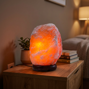 Lámparas de Sal del Himalaya Talladas, las Más Vendidas, Cristal Natural Puro, Material de Decoración Duradero, Lámpara de Sal con Base de Madera - Product Image 1