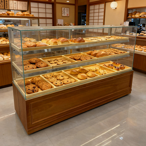 Rak Kaca Lengkung Terkunci yang Populer untuk Toko Kue - Product Image 1