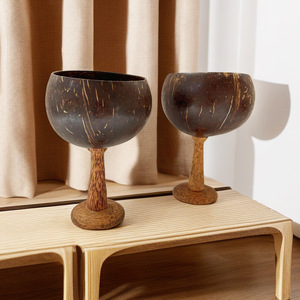 Vajilla de copa y cuenco de vino de cáscara de coco personalizada ecológica - Product Image 5