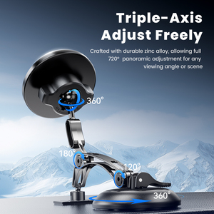 Soporte Magnético Flexible de Tres Ejes para Automóvil Toocki, Vista Panorámica Completa, Ángulo Ajustable para Navegación Diaria en el Automóvil - Product Image 3