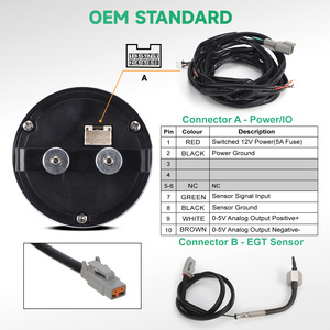 <b>Auto</b> <b>Meter</b> 52mm Exhaust Gas Temperature Gauge 0-1800F with Sensor for Retrofit Upgrade - Product Image 3