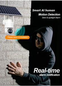 كاميرا أمان لاسلكية خارجية تعمل بالطاقة الشمسية بدقة 4 ميجابكسل مع خاصية التحريك والإمالة واتصال 3G/4G LTE وواي فاي وبطارية ولوحة شمسية وبطاقة ذاكرة 256 جيجابايت - Product Image 3