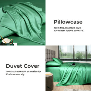 Vente flash, ensemble de draps de lit en bambou de luxe, 3 pièces, ensemble de literie en rayonne de bambou 100%, avec taies d'oreiller, doux et respirant - Product Image 2