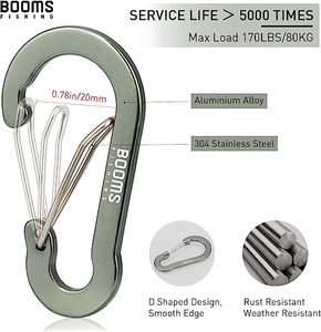 Bùng Nổ <span class=keywords><strong>c</strong></span>á màu Xám Khóa Carabiner mùa xuân Clip Snap xoay mó<span class=keywords><strong>c</strong></span> Keychain D hình dạng khóa gói Carabiner Clip - Product Image 2