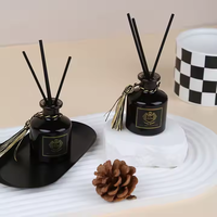 Désodorisant Hotel Aroma Fire Free Diffuseur d'huiles essentielles pour chambre Chambre à coucher Bureau Bouteille en verre noir avec pompon