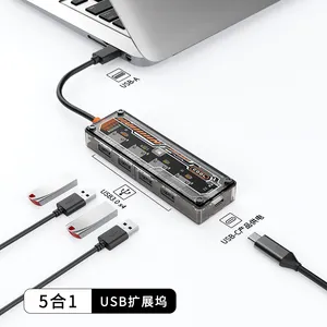 Type C Hub 4 In 1 Usb C Hub USB A To USB3.0*4+USB C Charing Docking Station