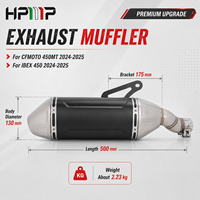 Pot d'échappement en acier inoxydable 304 pour moto, silencieux à enfiler, compatible avec CFMOTO 450MT IBEX 450 2024-2025