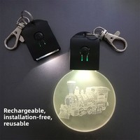 Lampe de nuit en acrylique LED avec logo personnalisé, rechargeable par batterie, 7 LED RVB changeantes de couleur, vente en gros