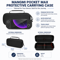 Étui rigide 293x135x70mm pour console MANGMI Pocket Max, sac de rangement EVA, pochette en maille avec poignée, 275g