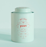 Nouveau Design personnalisé écologique de luxe rond grande boîte à thé vide hermétique thé sucre café ensemble petite boîte en métal