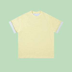 240 Gram 100% Katoenen Casual Stijl Oversized T-Shirt Met Effen Patroon Tweekleurige Zijkanten Dragen Oem Service Beschikbaar - Product Image 3