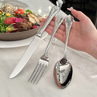 Vaisselle Couteau Fourchette Cuisine Dîner Cuillère En Acier Inoxydable Métal Présente Couverts De Mariage Or Couverts Ensemble Dîner Cuillère