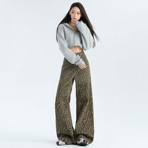 Diseño con estampado <span class=keywords><strong>de</strong></span> leopardo Sense American Cintura alta Adelgazante Versión estrecha <span class=keywords><strong>de</strong></span> piernas anchas Mop Pantalones casuales Mujeres - Product Image 4