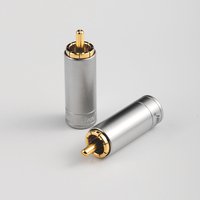 Connecteur de ligne de Signal numérique coaxial plaqué or HiFi Silver Pure Copper RCA