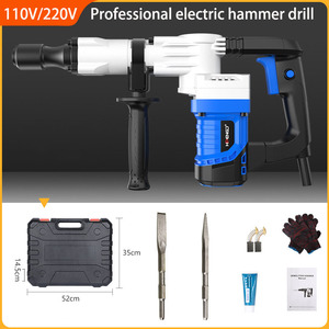 Martillo <span class=keywords><strong>Demoledor</strong></span> Eléctrico de Trabajo Pesado 110V/220V, 2400W de Alta Potencia para Romper Concreto y Demolición de Muros, Juego de <span class=keywords><strong>Rotomartillo</strong></span> de Impacto - Product Image 4
