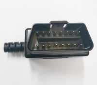Connecteur mâle OBD II préfabriqué universel à bouton 16 broches 12 V OBD2