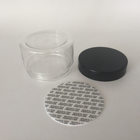 Bocal en plastique de 120ml/4oz, récipient rond transparent et transparent, à couvercle noir, vide, en PET, 120g, pour emballage alimentaire