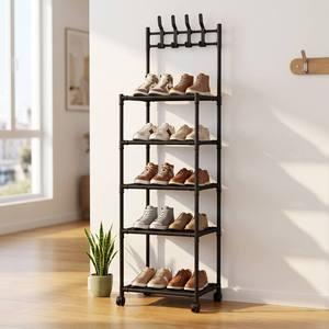 Carrito de Almacenamiento Metálico Deslizante de 4 Niveles para Cocina, con Ganchos, Carrito Móvil para Horno de Microondas, Organizador de Estantes para Especias y Herramientas - Product Image 5