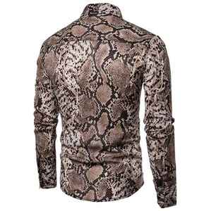 Primavera nuova <span class=keywords><strong>camicia</strong></span> da uomo alla moda con motivo a serpente grande <span class=keywords><strong>Body</strong></span> Design per uomo <span class=keywords><strong>camicia</strong></span> a maniche lunghe con risvolto - Product Image 2