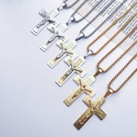Bijoux punk, accessoires en acier inoxydable SDA, collier avec pendentif croix de Jésus multicolore, cadeaux pour femmes et hommes