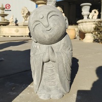 Estatua de Bodhisattva Ksitigarbha de Mármol Estilo Japonés, Decoración Budista para Jardín Zen, Estatua de Monje Pequeño de Mármol