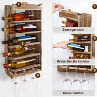 Porte-verres à vin en bois de luxe Porte-verres à vin et à whisky muraux