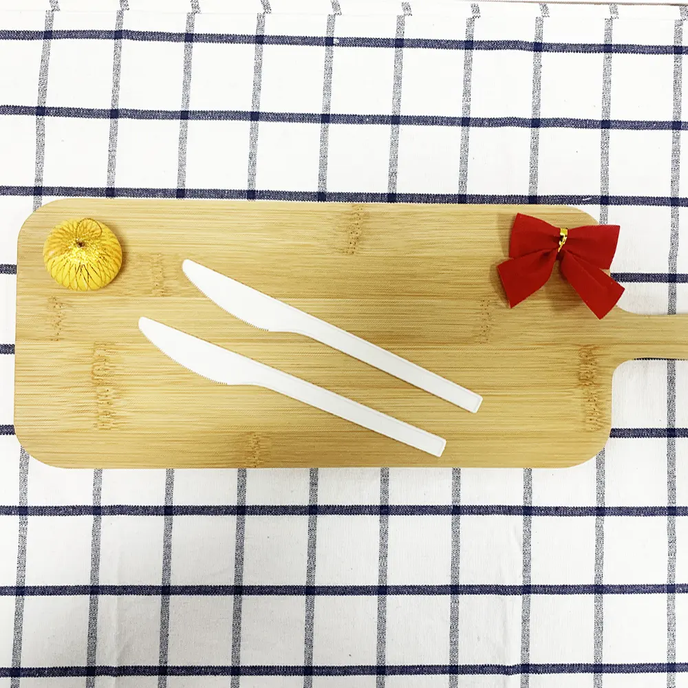 Campione gratuito disponibile biodegradabile forchetta cucchiaio servizio di ristorazione posate coltello da pranzo compostabile