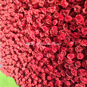 Vente en gros d'usine de fleurs artificielles, décoration de mur de fleurs roses rouges, fleurs artificielles d'extérieur, décoration murale de mariage - Product Image 5