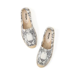 Classic Tiger Head Embroidery <strong>Canvas</strong> <strong>Espadrilles</strong> - Low Price Summer Casual Flat Shoes for Men and Women Fashion - Product Image 1