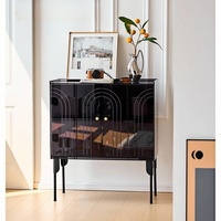 Armoire autoportante à portes coulissantes en acrylique pour couloir et entrée Buffet de rangement pour le salon-Présentoirs