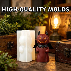 Moule à bougie en silicone Halloween Démon 3D, figurine de diable pour la fabrication de bougies en <span class=keywords><strong>cire</strong></span> de soja, résine époxy, béton, plâtre, fournitures DIY en gros OEM - Product Image 4