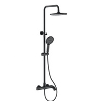Kit mitigeur de robinet de douche mural 3 voies en laiton de luxe avec barre coulissante ensemble de douche de pluie de salle de bain