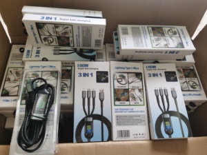 3-trong-1 siêu nhanh sạc cáp <span class=keywords><strong>USB</strong></span> Loại C Micro sạc cáp bện cáp hiển thị điện cho điện thoại Samsung - Product Image 4