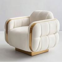 Fauteuil pivotant de luxe en velours bouclé crème au design moderne, hauteur réglable, portable, pour salon, chambre, bureau à domicile, salle à manger
