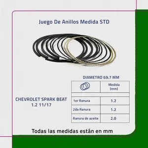 Juego de Anillos Estándar para Chevrolet Spark Beat 1.2 11/17 - Product Image 2