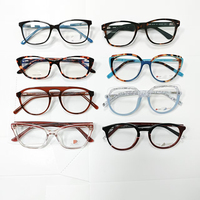 Montures de lunettes en acétate multicolores, montures optiques à bordure complète, unisexe, myopie, OEM, stock en vrac mixte