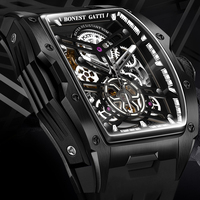 Montre mécanique pour homme Bonest Gatti, nouveau design, squelette, boîtier en acier inoxydable, automatique, montres de luxe BG5502