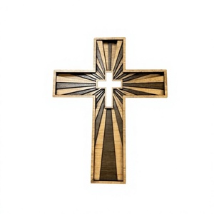 Escultura de Cruz de Madera Minimalista, Arte Decorativo Religioso, Lavable, Decoración para el Hogar, para Sala de Estar - Product Image 2