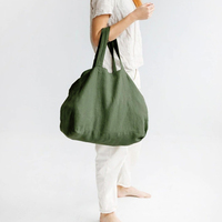 Sacs à provisions design uniques Sac fourre-tout environnemental en lin et coton de couleur unie pour femmes