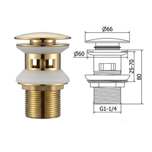 Desagüe de Lavabo Comercial de Latón Sólido Cromado Moderno para Cocina y Baño con Rosca G1-1/4 <span class=keywords><strong>Click</strong></span> <span class=keywords><strong>Clack</strong></span> - Product Image 5